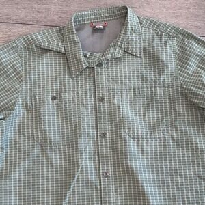 Nike ACG Button Up Shirt Mens XL Plaid Vented Hiking Fishing Green Outdoors
